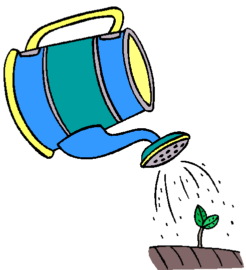 Flowers watering can clipart 3
