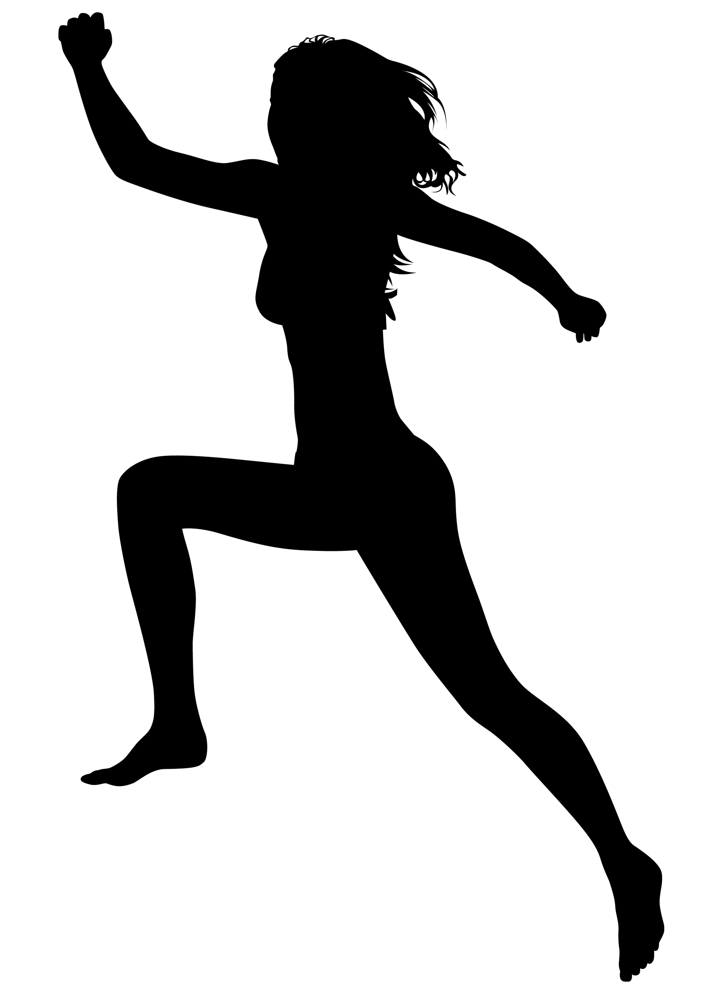 Girl running silhouette free clipart images