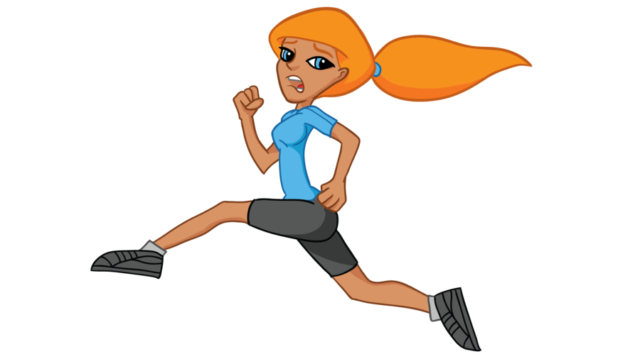 Girl running woman running clipart 3
