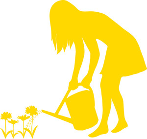 Girl with watering can clipart free clipartfest