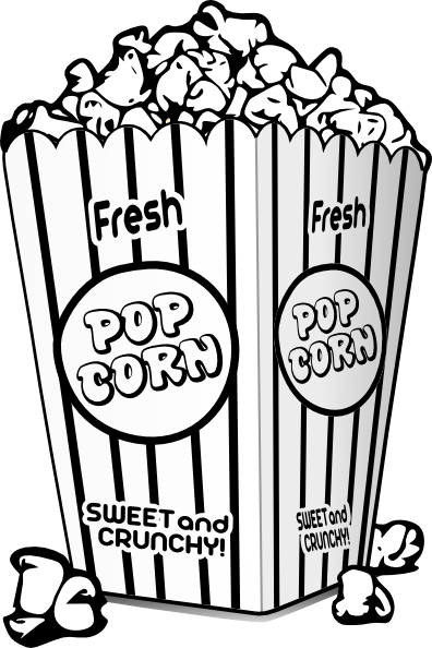 Popcorn  black and white popcorn black and white clipart 2