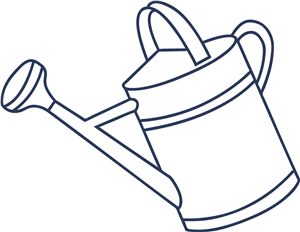 Spring watering can coloring pages clipart