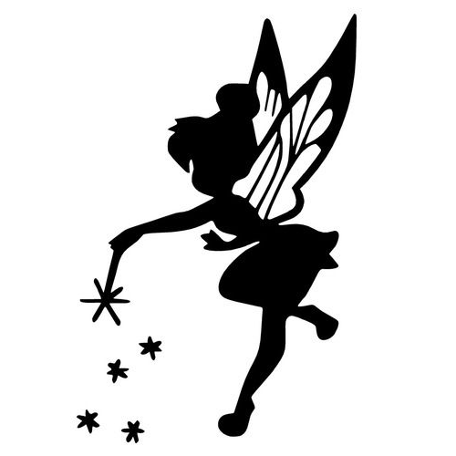 Tinkerbell black and white bell die cut vinyl decal pv7