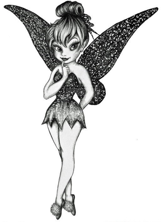 Tinkerbell Black And White 59 cliparts