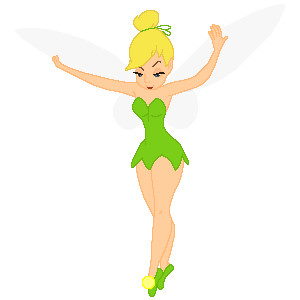 Tinkerbell black and white clipart 11