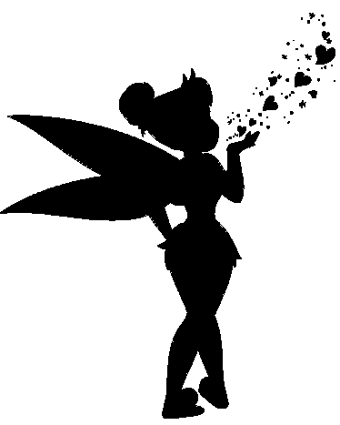 Tinkerbell black and white tattoo design