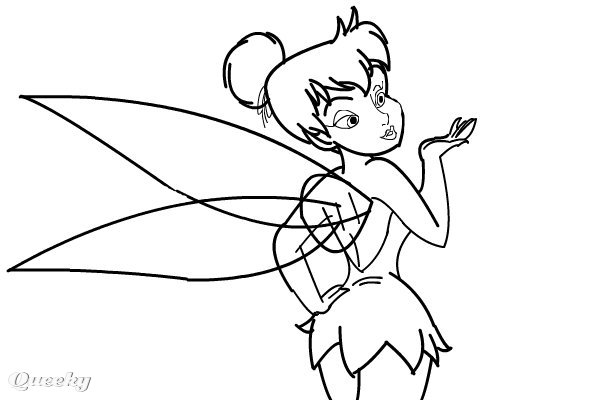 Tinkerbell black and white tinkerbell a black white speedpaint drawing by treena queeky
