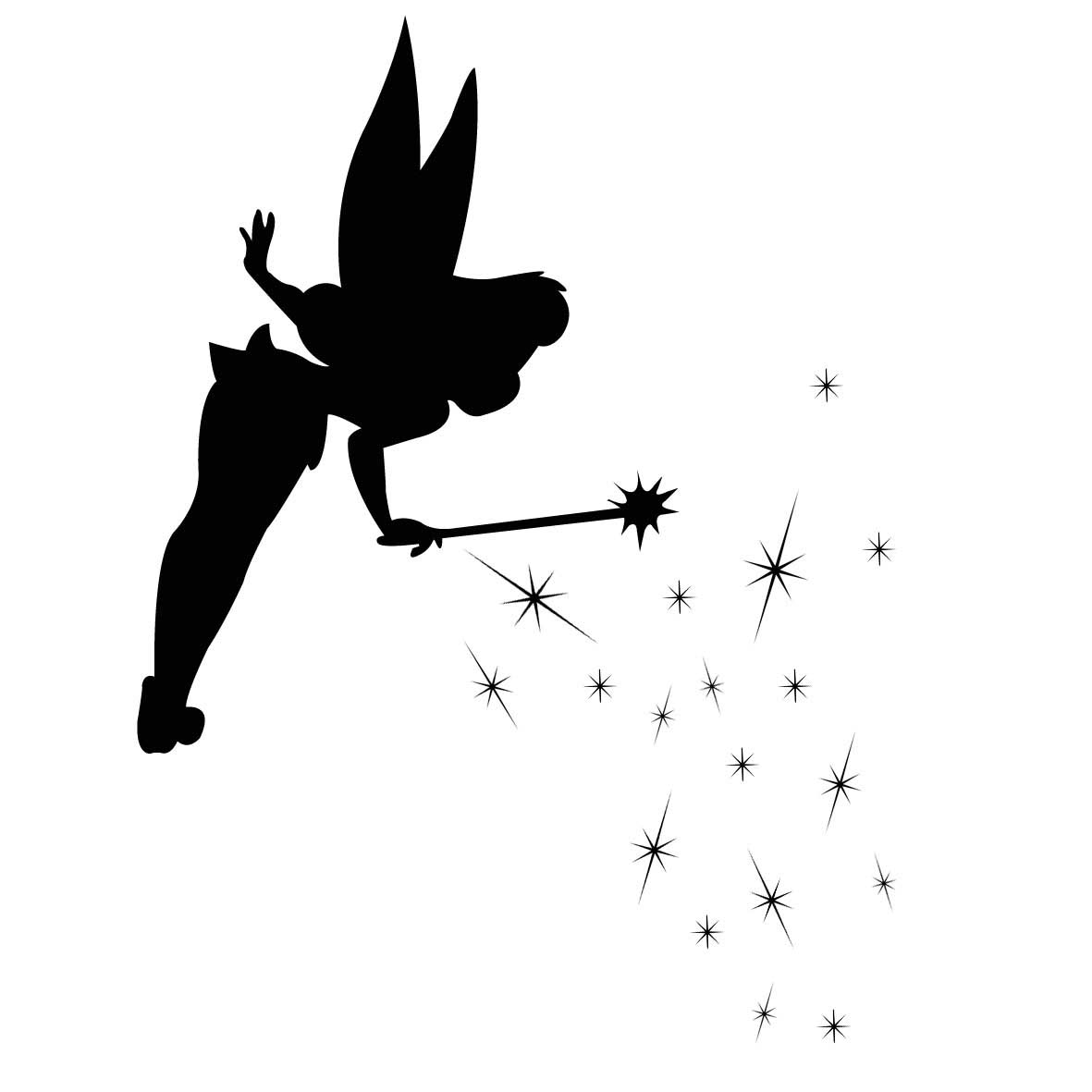 Tinkerbell black and white tinkerbell clipart silhouette clipartfest