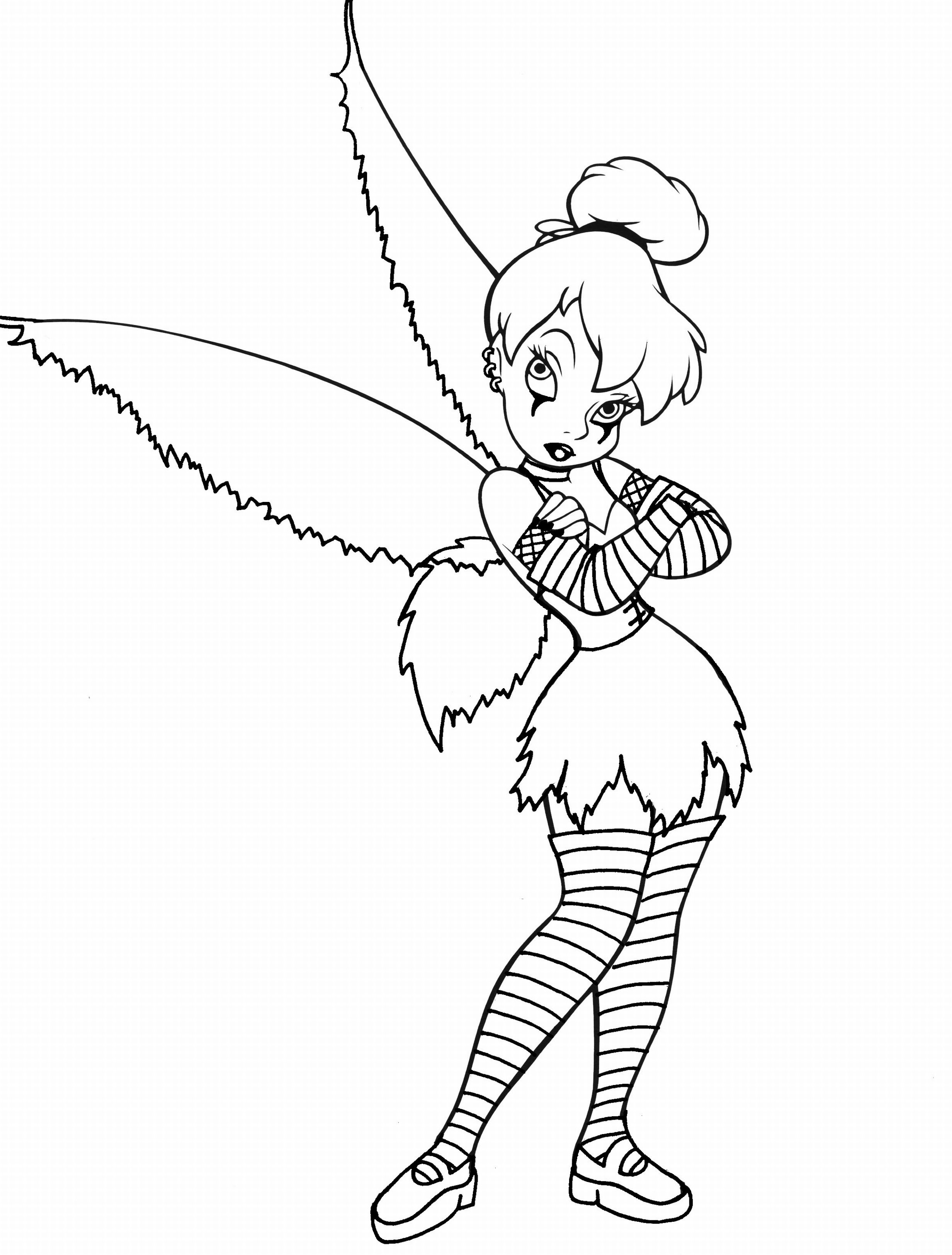 Tinkerbell black and white tinkerbell coloring pages 1 kids