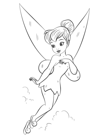 Tinkerbell black and white tinkerbell coloring pages free coloring pages 2