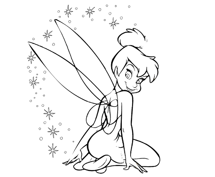 Tinkerbell black and white tinkerbell coloring pages kids 3