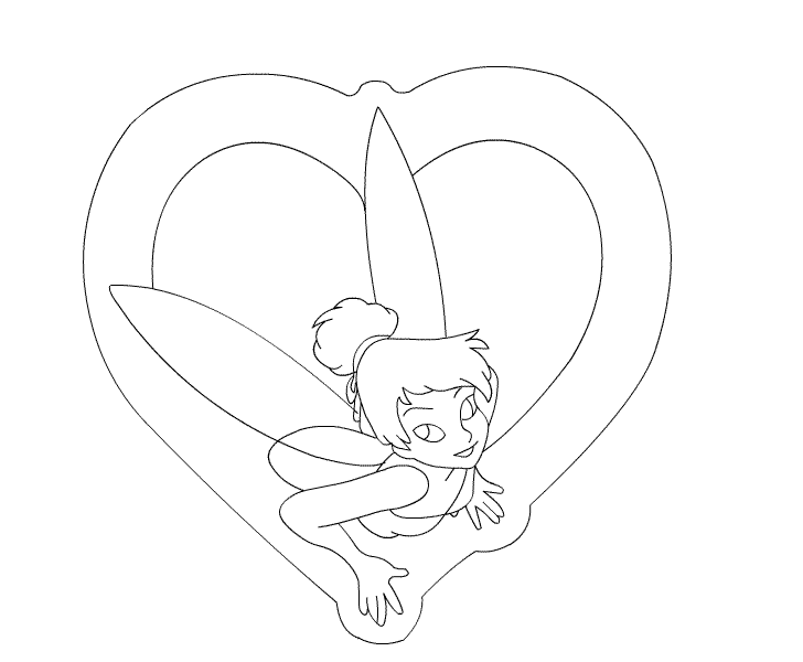 Tinkerbell black and white tinkerbell coloring pages kids 5