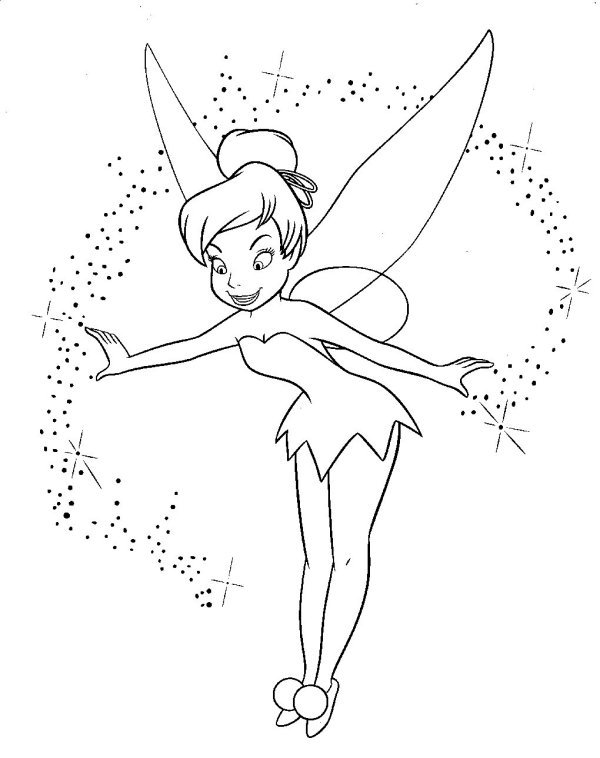 Tinkerbell black and white tinkerbell coloring pages kids 6