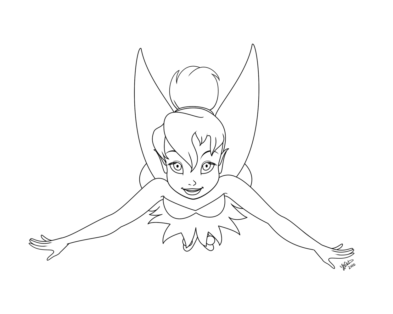 Tinkerbell black and white tinkerbell coloring pages kids 7