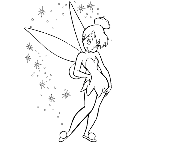 Tinkerbell black and white tinkerbell coloring pages kids