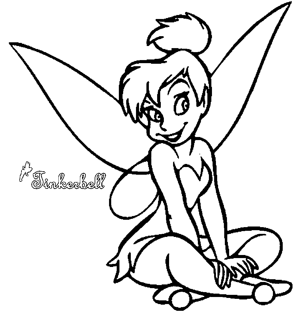 Tinkerbell black and white tinkerbell coloring pages wecoloringpage
