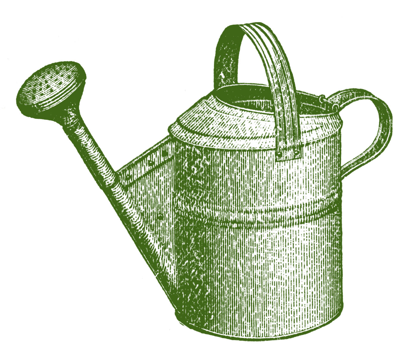 Vintage garden clip art classic watering can the graphics fairy