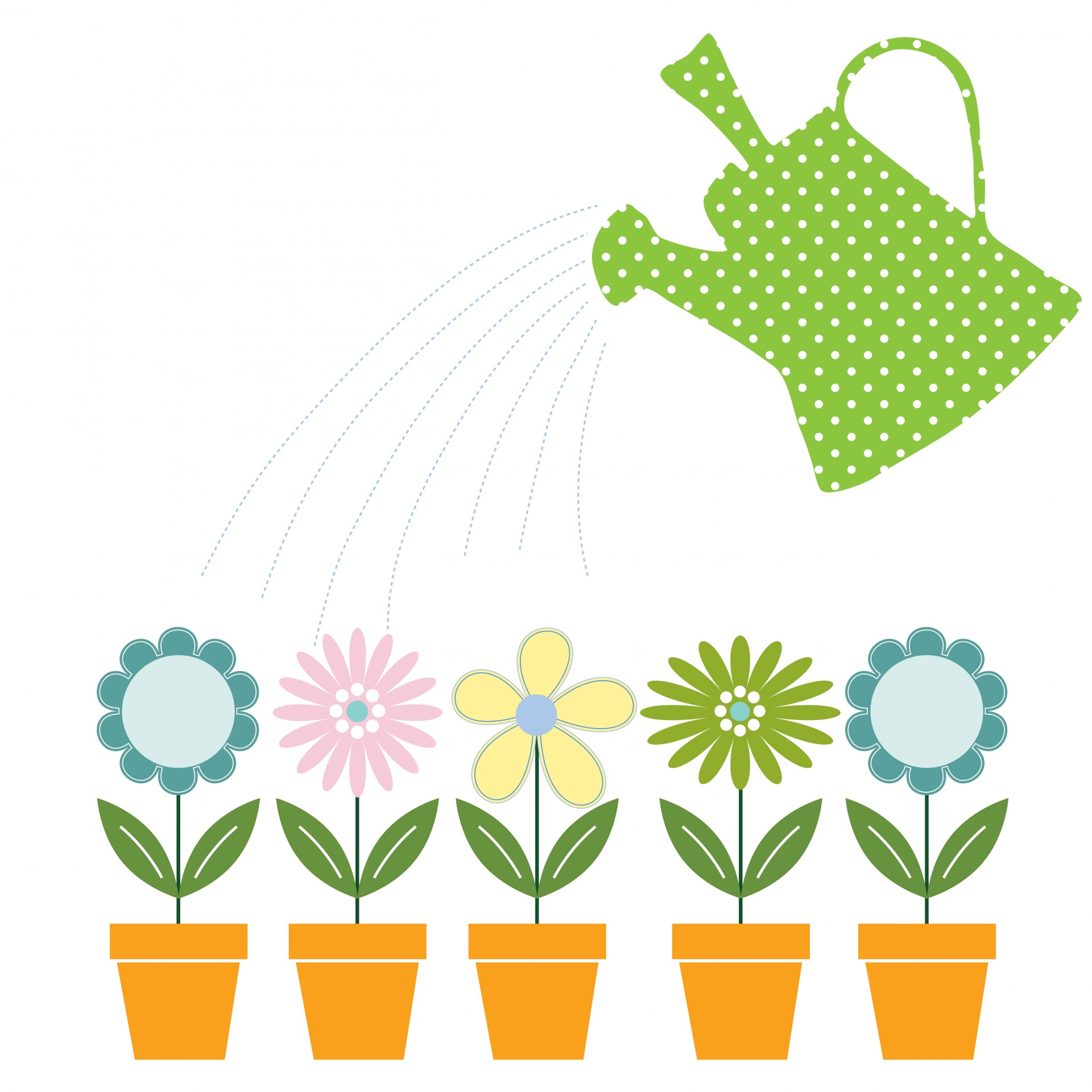 Watering can flower clipart