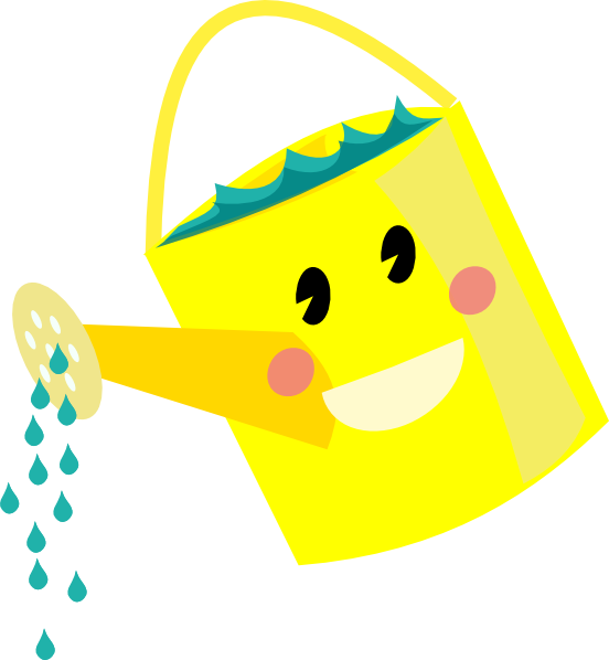 Watering can watering seeds clipart 2