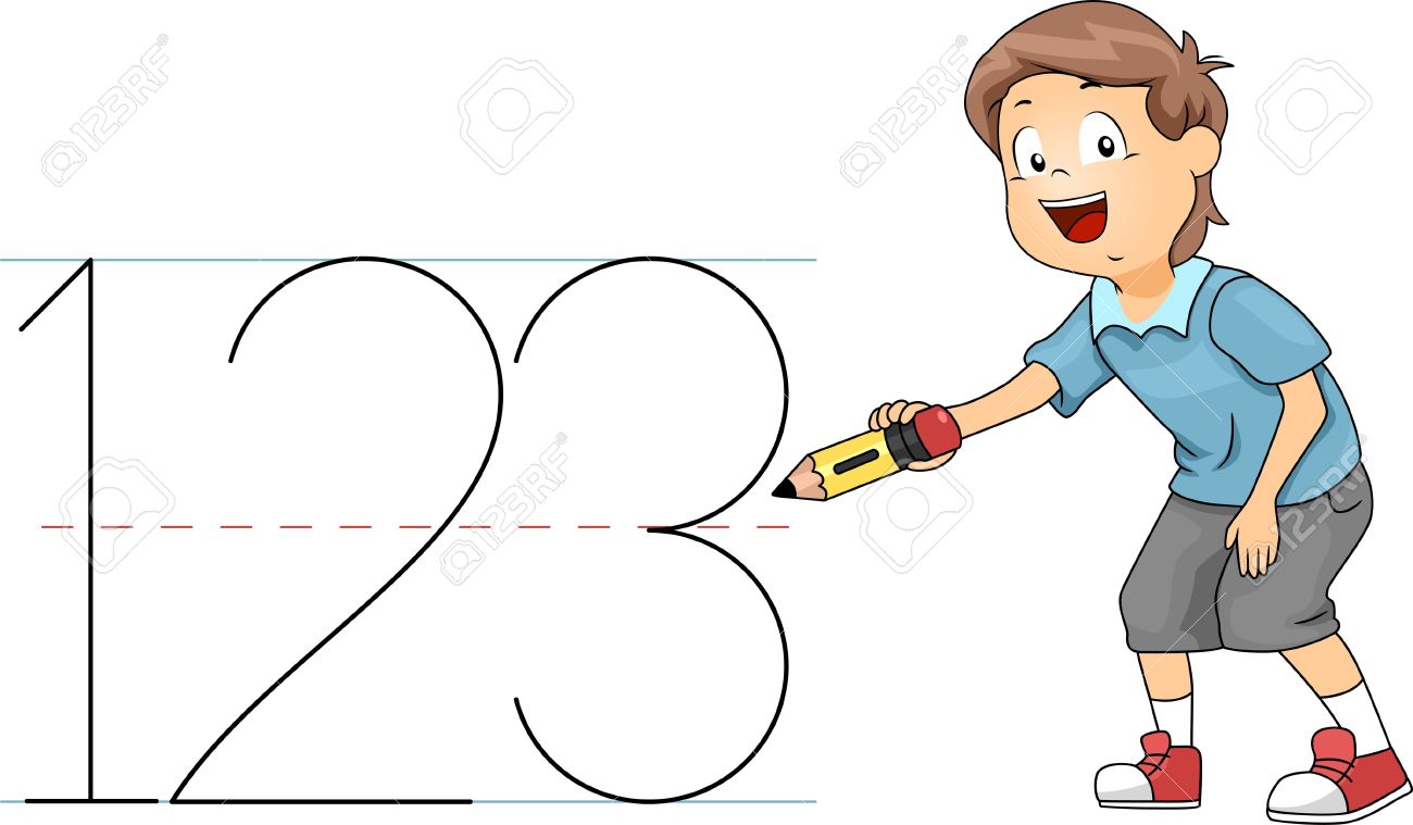 Write writing numbers clipart