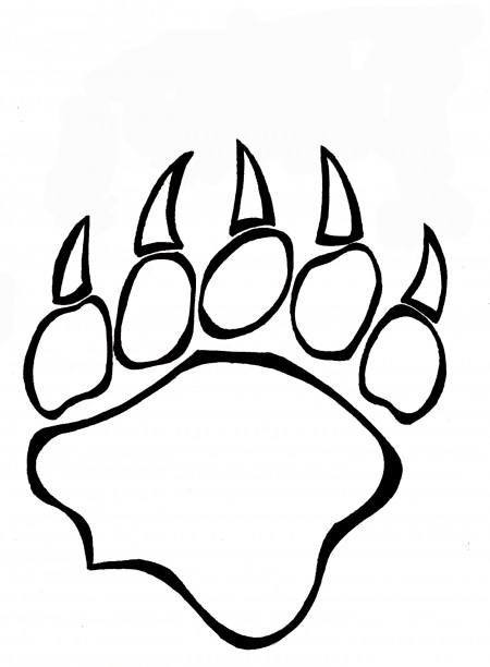 Bear claw stencils clipart