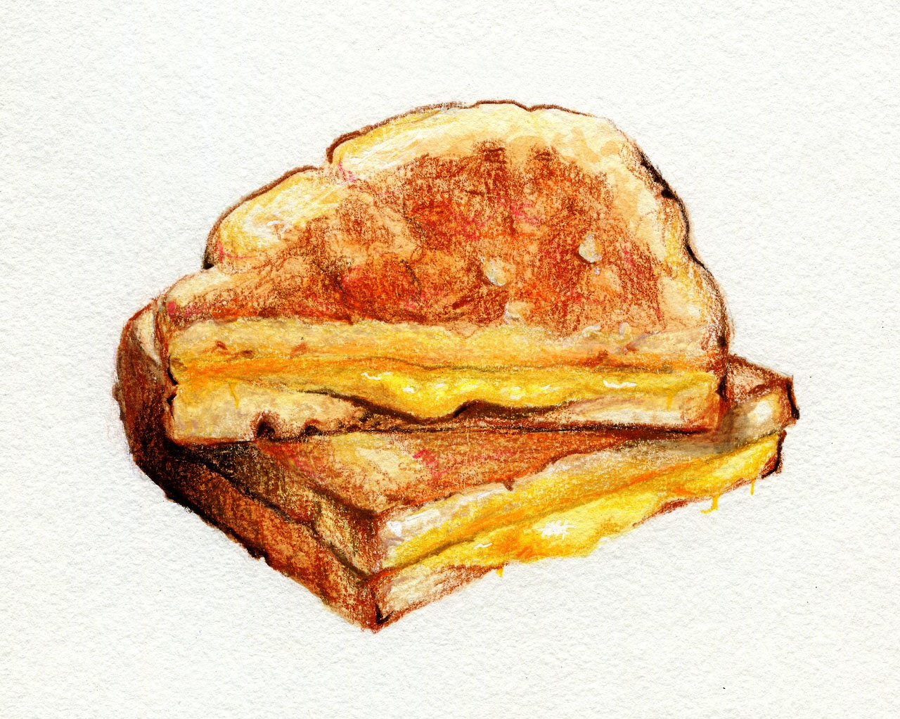 Grilled cheese sandwich watercolor clip art