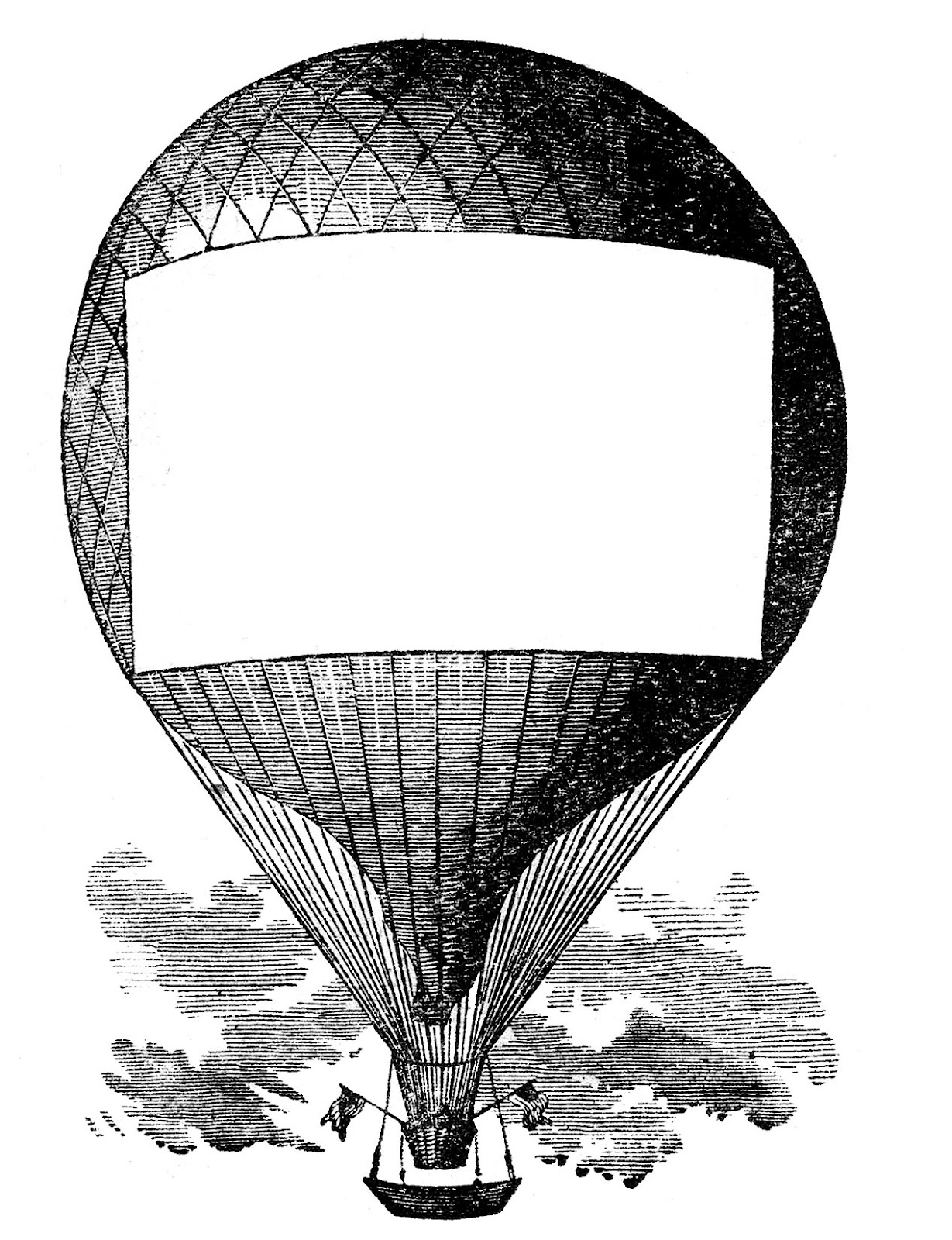 Hot air balloon  black and white advertising clip art hot air balloon steampunk the graphics