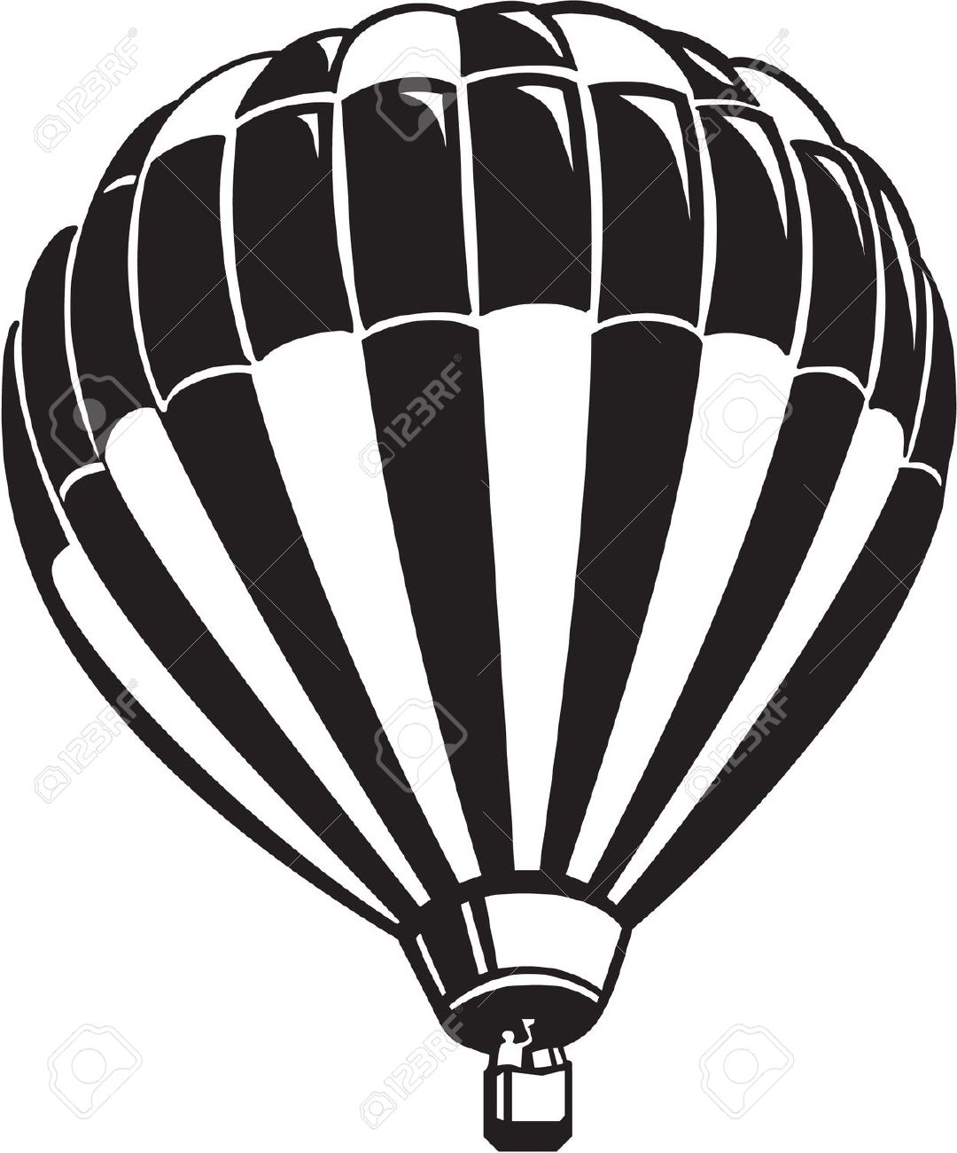 Hot air balloon  black and white aerial balloon clipart black and white clipartfest