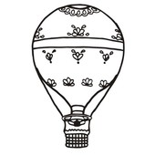 Hot air balloon black and white clipart - WikiClipArt