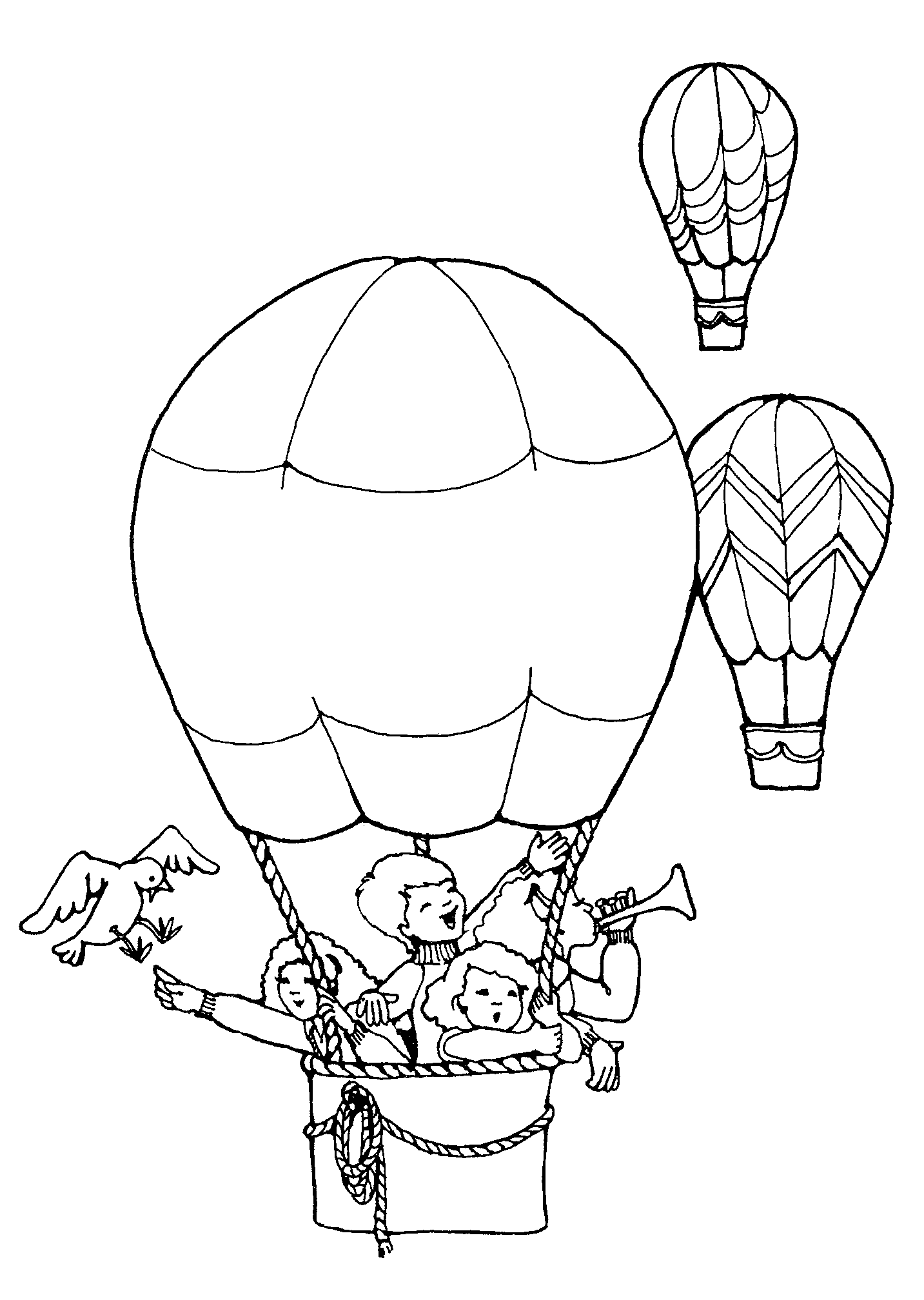 Hot air balloon  black and white clipart woman in hot air balloon clipartfest