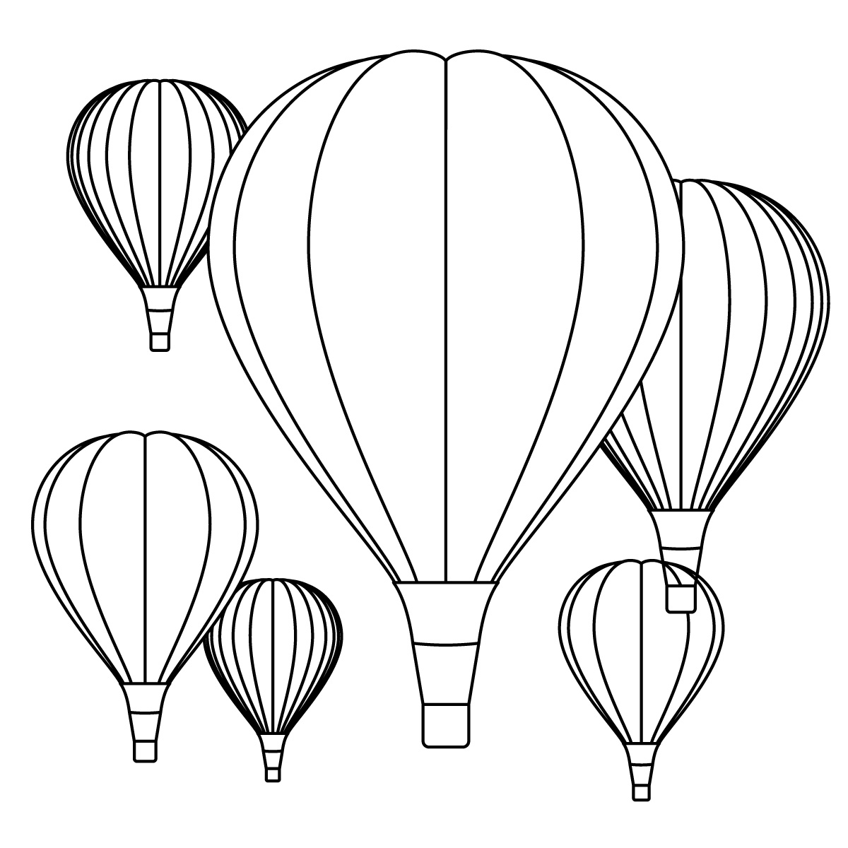 Hot air balloon black and white hot air balloon clipart ...
