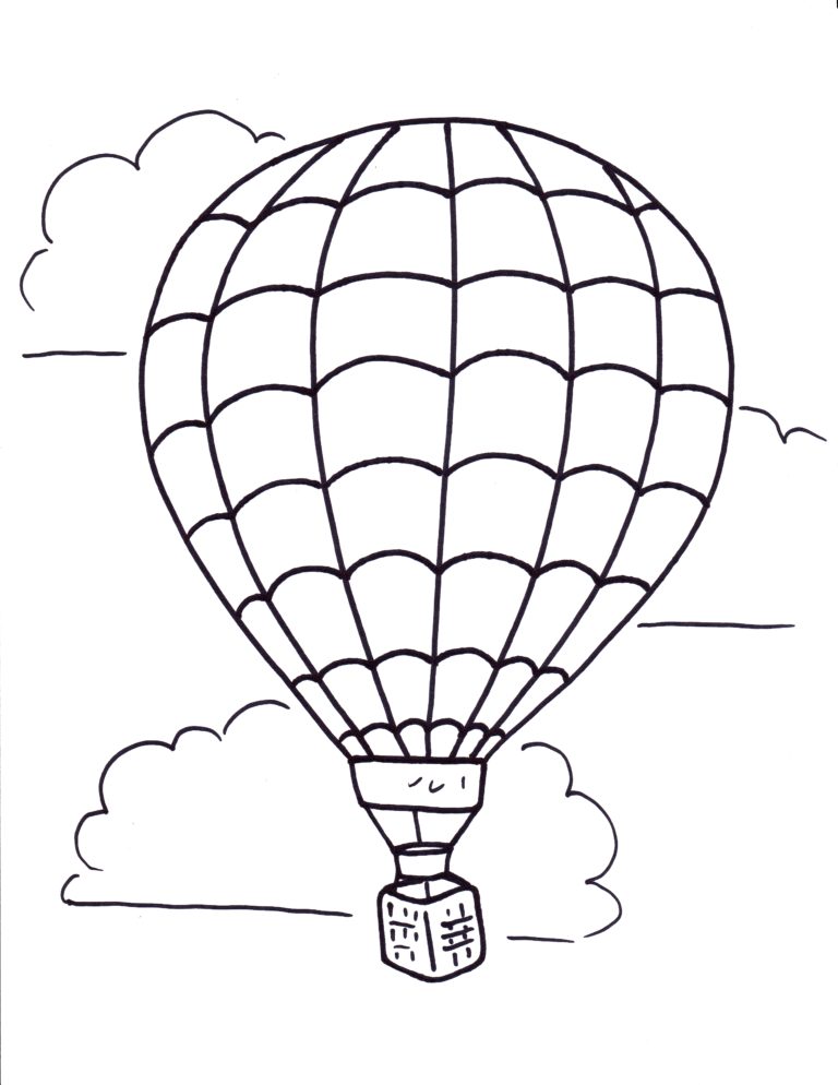 Hot Air Balloon Black And White Related Hot Air Balloon Coloring Pages 