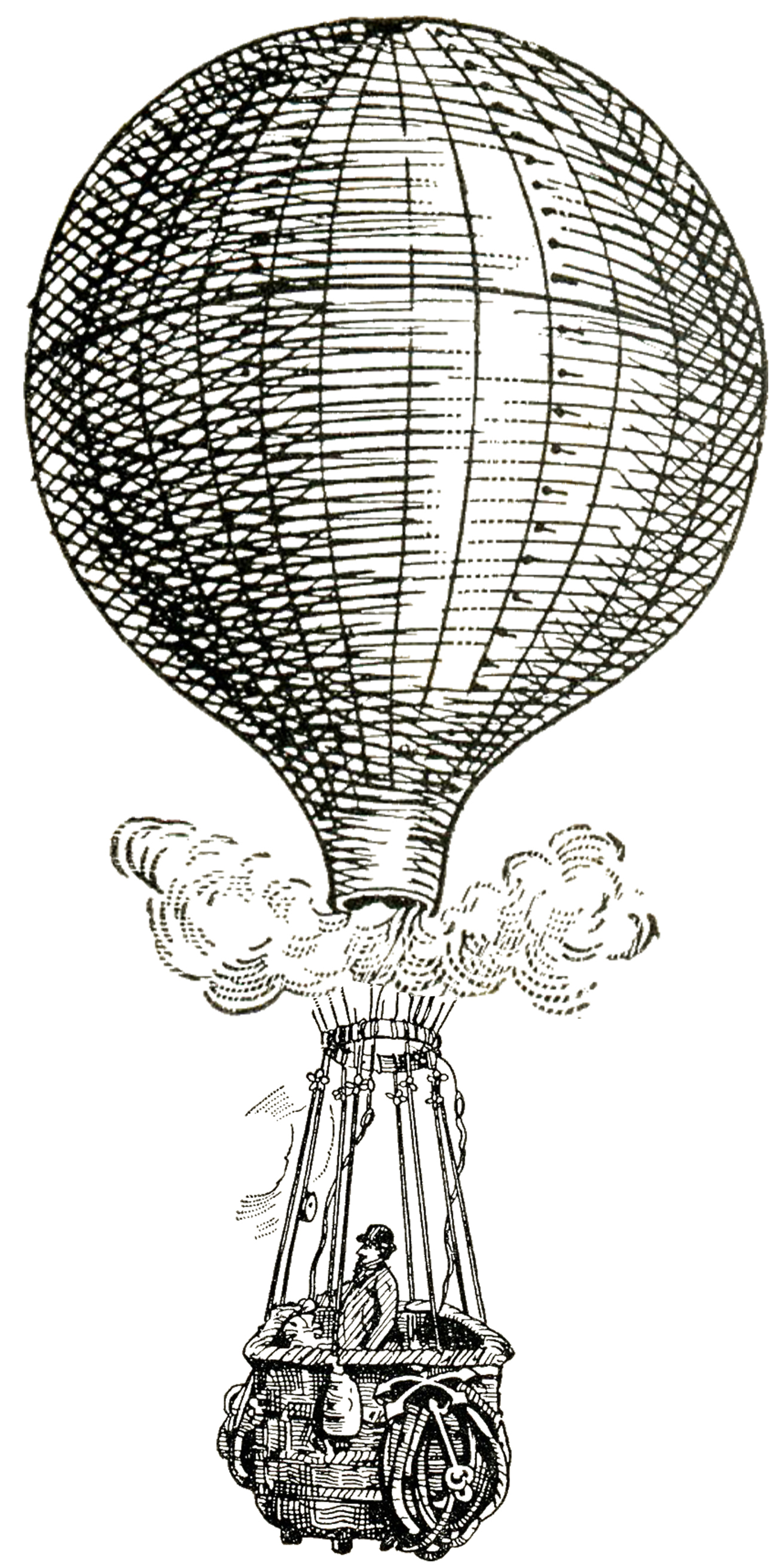 Hot air balloon  black and white vintage images hot air balloons steampunk the graphics fairy clip art