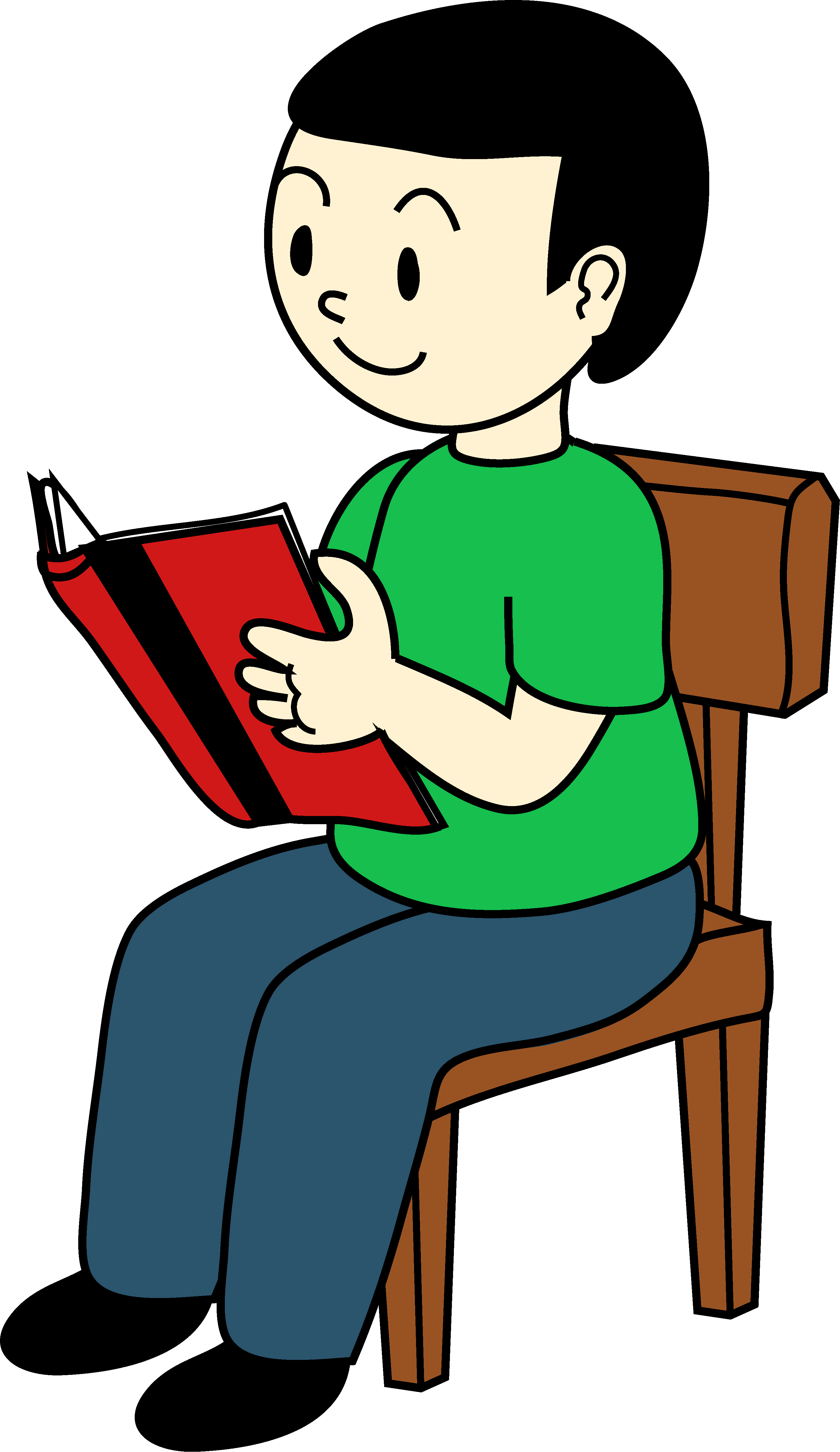 Kid reading boy and girl reading clipart