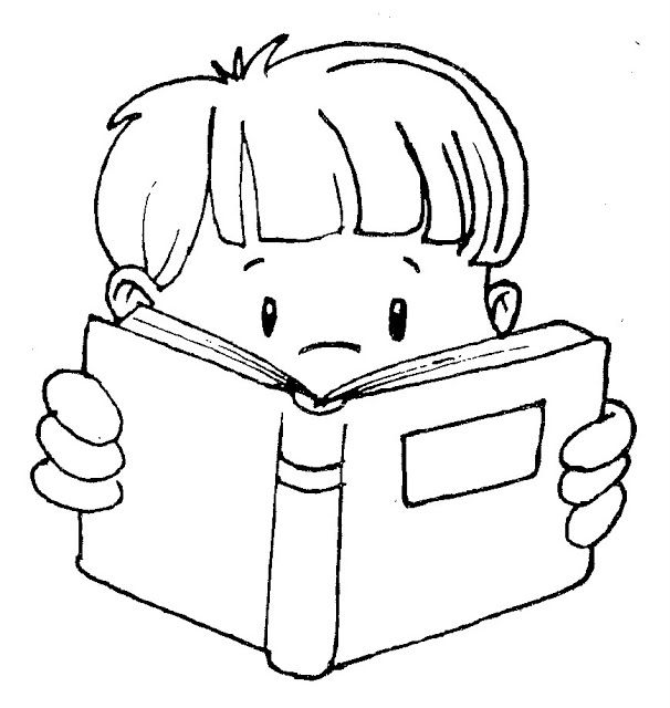 Kid reading clip art black and white reading clipart ...