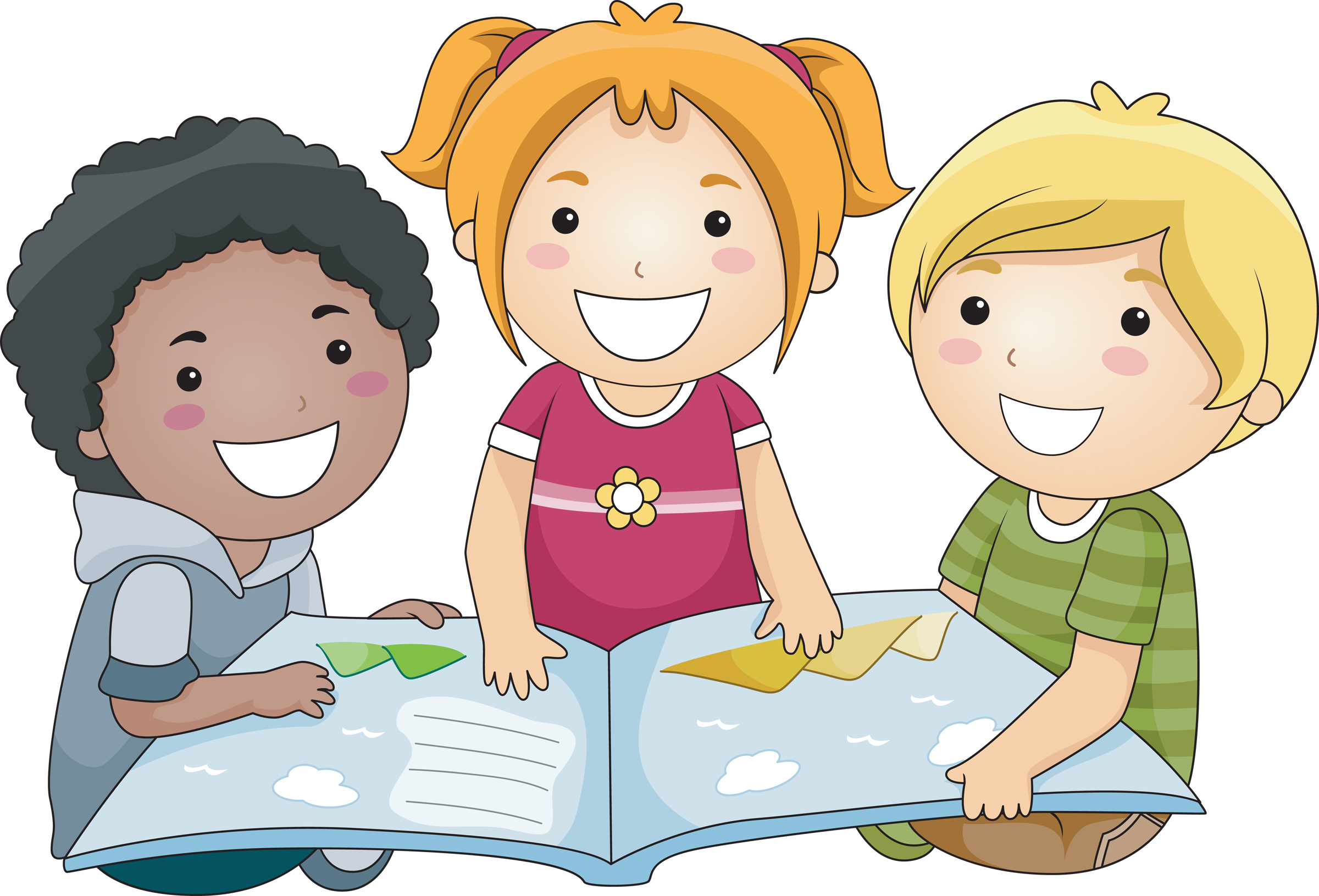 Kid reading clip art students reading together clipart