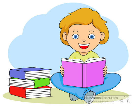 Kid reading reading books clipart 6