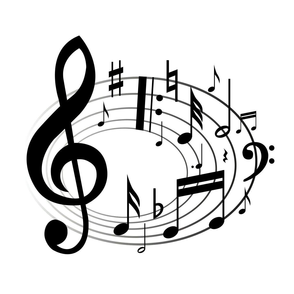 Music notes  black and white music black and white clipart
