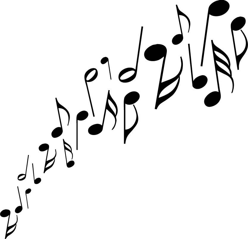 Music notes  black and white music free clipart