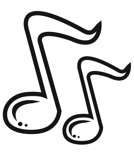 Music notes  black and white small music notes clipart