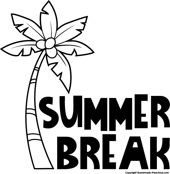 Summer school black and white clipart 4