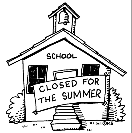 Summer school black and white clipart