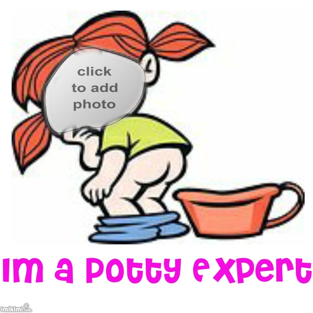 Girl potty training clipart