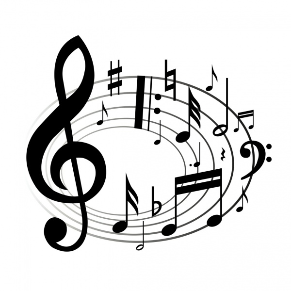 Music  black and white music notes black and white music note clip art