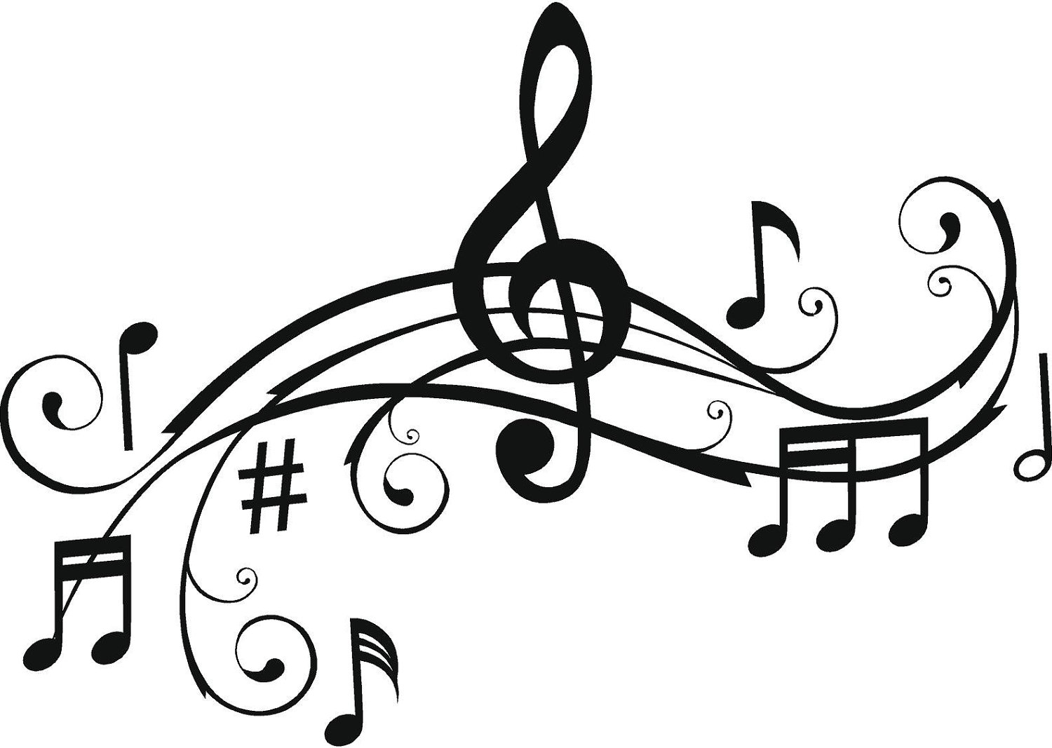 Music  black and white music notes clipart black and white free 4