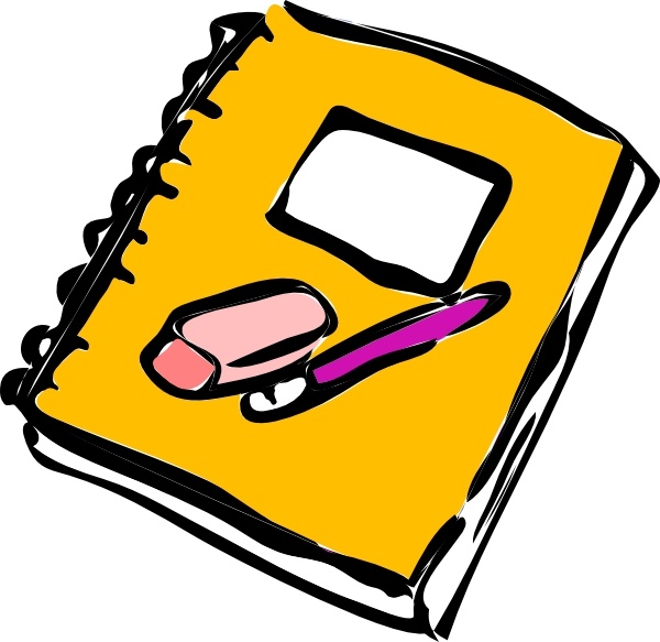 Pencil eraser and journal clip art free vector in open office