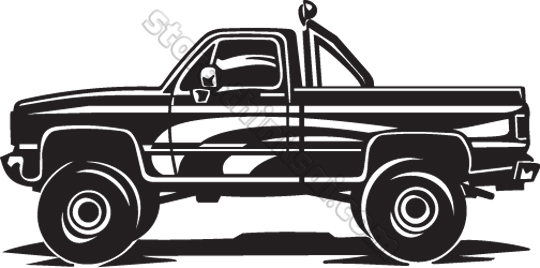 Truck  black and white clipart pick up truck