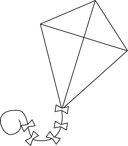 Kite  black and white black and white kite clip art image