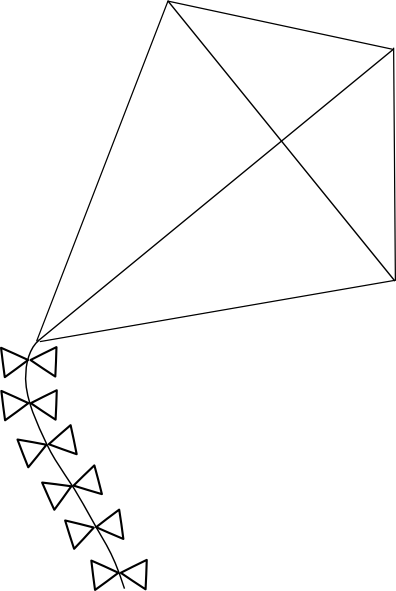 Kite  black and white kite clip art at vector clip art free 2