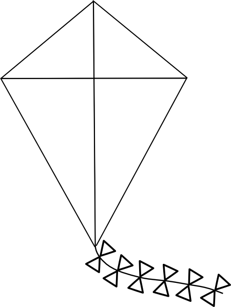 Kite  black and white kite outline clip art at vector clip art